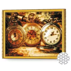 Tablou pe numere Art Gallery GA84496 Mozaic cu diamante Ceasuri vintage 40x50cm