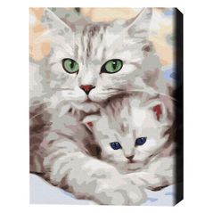 Картина по номерам BrushMe BS52689 40x50cm (în cutie) Pisica mamă cu pisoiașul