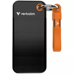 Накопители SSD внешние Verbatim M.2 External SSD 256GB Verbatim Pocket USB 3.2 Gen 2, Black/Orange (VER_32418)