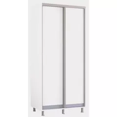 Dulap Mobildor-Lux Aron-P uși glisante din PAL (110x60x220H cm) Alb Brilliant