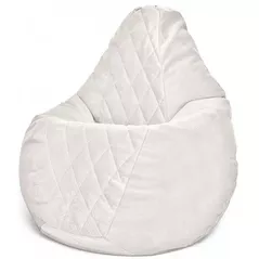 Fotoliu BeanBag BeanBag BM6148, Кресло Груша из велюра Maserrati "Romb", XXL, белого цвета