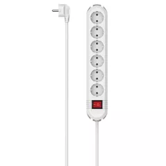 Фильтр электрический Hama 223131 Power Strip, 6-Way, 90° Rotated, Switch, Wall Mounting, 2 m, white