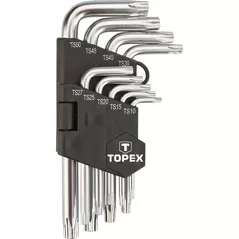 Набор ручных инструментов Topex 4161 Chei Torx imbus scurte TS10-50 (1set-9buc) (35D950)