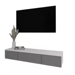 Тумба напольная для TV Smartex (16556) Т10 100 TV-Навесная Alb+Grafit