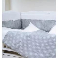 Lenjerie de pat pentru copii PernaMea Set lenjerie 8 piese Elegance Buline Gri (PM.100102/1)