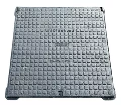 Аксессуар для дома Uniplast 16005, capac cu rama patrata din fonta 700x700 mm EN124 B125 (730 x 730 mm, H=37 mm)
