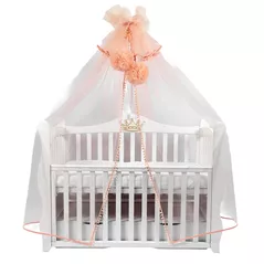 Кроватка PernaMea Baldachin Premium Pompom Pudra (PM.101301/2)