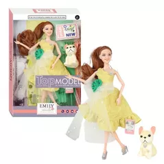 Păpușă Essa QJ147C Emily Top Model cu animăluț și accesorii
