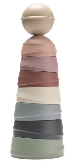 Jucărie BIBS 4100100 Turnul Wobbly, Pastel Rainbow