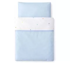 Lenjerie de pat pentru copii Veres VR 153.1.33 Бело-голубая с сердечками (90x110/40x60) (3ед.)