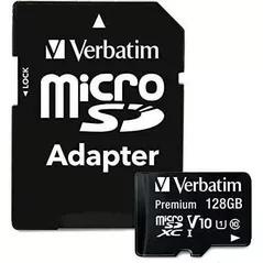 Флеш карта памяти SD Verbatim VER_44085 microSD 128GB Class10 A1 UHS-I + SD adapter