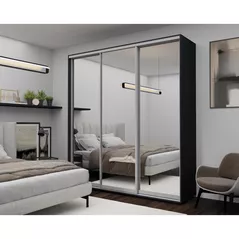 Dulap Nex Home Dulap cu uși glisante, 220x60x220cm, Oglinda, Antracit