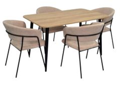 Set masă și scaune Evelin di Costacurta стол DT-405-2B + 4 стула YTC-097B Light beige