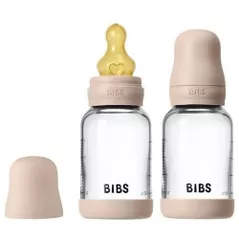 Поильник BIBS 5219244 Set 2 biberoane din sticla Blush cu tetina din latex flux lent, 120ml
