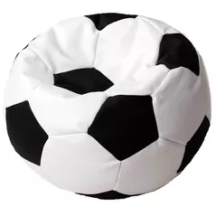 Кресло-мешок BeanBag BM6015, Mяч из экокожи Ares, L, белый с черным