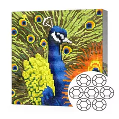 Картина по номерам Art Gallery BJ809 Mozaic cu diamante 20x20cm Paun