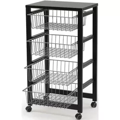 Тумбочка Arredamenti Italia GingerOne Nero, для овощей с верхом, черный