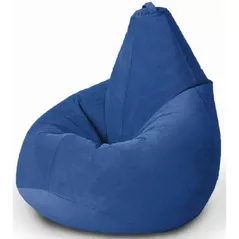 Кресло-мешок BeanBag BM5829, Кресло Груша из велюра Standart, с двойным чехлом, L, Синий