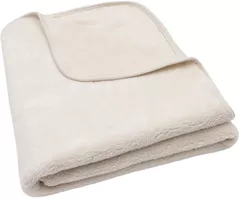Lenjerie de pat pentru copii Jollein 516-522-68129 Paturica Basic Jersey/Sherpa Oatmeal, 100x150cm