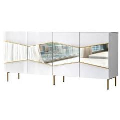Комод Trendy Frumos, Alb, Auriu (GTR001211)