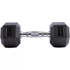 Ganteră LivePro 49884 Gantera Hex Rubber Dumbbell 2x30kg, LP8005/30/BK
