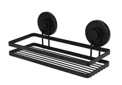 Raft de baie Holland 28973 Bathroom Solutions cu ventuze 25x10x9cm, neagra, metal