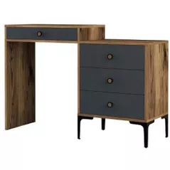 Măsuţa de toaletă Trendy Lizbon 550, Nuc, Antracit, 124x84x40cm (masa de machiaj) (GTR001459)