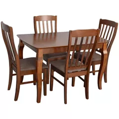 Set masă și scaune Evelin di Costacurta стол HV-29V Burnish oak + 4 стула Wenyi Burnish oak/Ekea12 Dark Brown