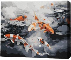 Tablou pe numere BrushMe RMG0007FC 30x40сm (fără cutie) Crapi koi japonezi
