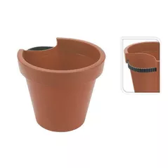 Decor pentru grădină ProGarden 50653 Вазон для цветов с выемкой для трубы D24, H21cm, коричневый