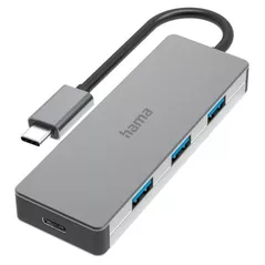 Adaptor IT Hama 200147 USB-C hub, 4 Ports, 2x USB-A, 2x USB-C, USB 3.2 Gen2, 10 Gbit/s, PD, alu
