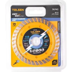 Disc de tăiere Tolsen Disc diamantat continuu 115x 22.2 mm 10 mm (76742)