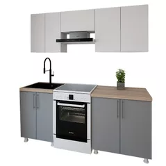 Мебель для кухни Smartex (30008) K1 200cm Alb+Grafit