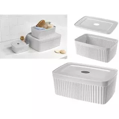 Cutie depozitare Бытпласт 45498 Лоток с крышкой Econova Velvet 2.5l, 23x15x9cm, серая