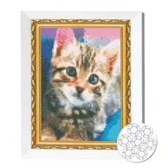 Картина по номерам Art Gallery JS21342 Mozaic cu diamante 20x30cm Motanas in dungi