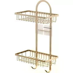 Полка для ванной Teknotel ST308 2 niveluri metal auriu
