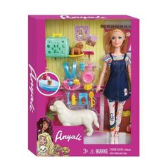 Кукла Essa 307-2 Păpușă în set cu animale de companie, în rochie de vară