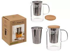 Чайник заварочный Promstore 55752 Ceainic din sticla Mia 0.9l, capac bambuc