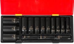 Set de tubulare, bite, duze JTC JTC-K4151 1/2" ударные головки, глубоких 6 гран. в ложементе (15 ед.)