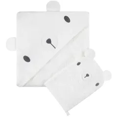 Accesoriu pentru baie Premaman PBRE42-ECR-UNQ Prosop de baie cu gluga si manusa Ursulet