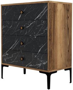 Комод Trendy Lizbon 541-Nuc, Negru 76x90x40cm (GTR001661)