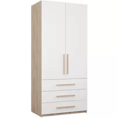 Шкаф Mobildor-Lux Умный дом (1x0,56x2,0H м) с полками и ящиками Sonoma/Белый