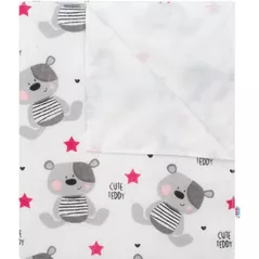 Accesoriu pentru înfășat New Baby 41782 Пеленка фланель непромокаемая Cute Teddy Pink