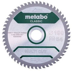Диск отрезной Metabo 628282000 Panza fierastrau circular Multi Cut Classic HW/CT 190x30, Z54 FZ/TZ 5°