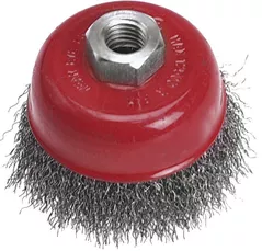 Set de tubulare, bite, duze Verto 62H111 Perie din sârmă ondulată conică cu filet Ø100mm