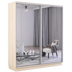 Dulap Mobildor-Lux Fox uși glisante din oglinzi (180x60x210H cm) Sonoma