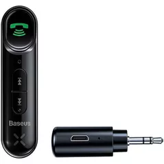 MP3 FM модулятор Baseus WXQY010001 Wireless Audio Receiver Car 3.5mm BSBA-02, Black