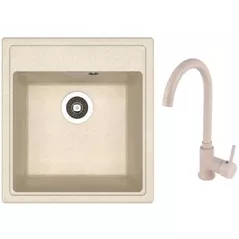 Мойка кухонная со смесителем Dr.Gans Nika 470 + SanDonna F 7073 bej