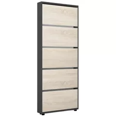 Полка для обуви Mobildor-Lux Leo Slim 50x16x203H cm Anthracite/Sonoma
