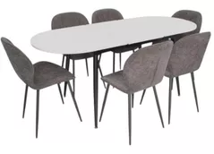 Set masă și scaune Evelin di Costacurta стол DT-533R B + 6 стульев YTC-064B UF885-15 (Dark grey)